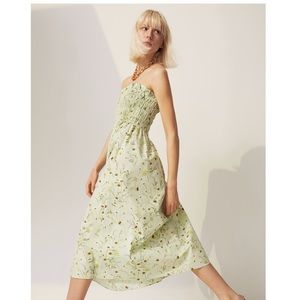 H&M Smocked Wildflower Midi Dress